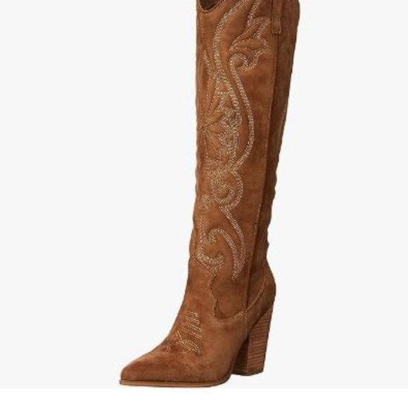 NWOB Steve Madden Lasso Leather Western cowboy Boot knee high Women's size 9 - Picture 1 of 8